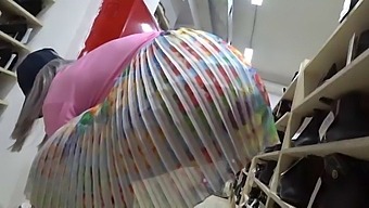 Voyeur Captures High-Heeled-Shoes And Panties In A Public Shoe Store