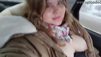 Lusty Babe With Big Tits Pleasures Herself In A Taxi