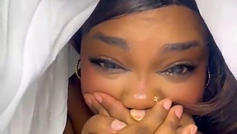 The Ebony Stepmom Was Caught By Her Stepson While Masturbating A Doll.